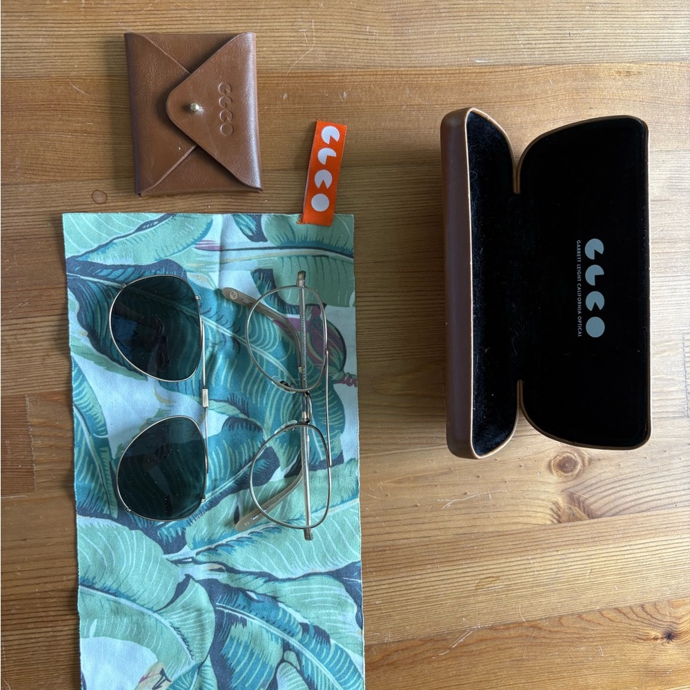 Garrett Leight Lenses and Clip Sunglasses with Original Accessories